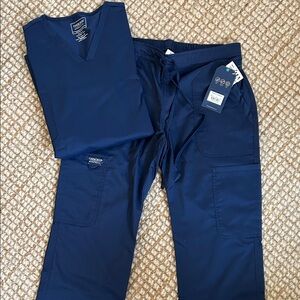 Cherokee women’s navy Blue classic scrub set